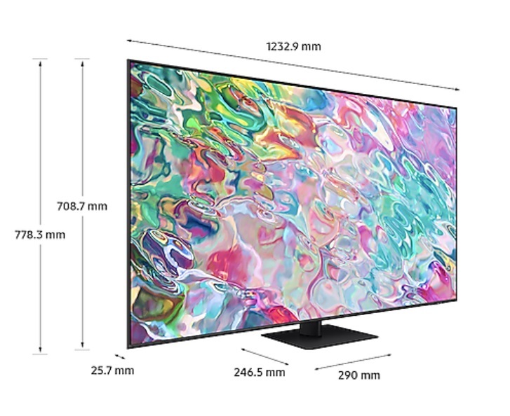 تلویزیون سری 7 سامسونگ مدل 55Q70C ابعاد و اندازه تلویزیون سایز 55